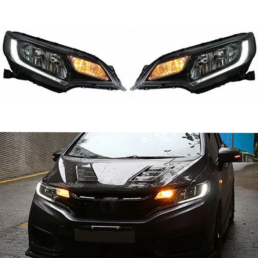 ROLFES LED Headlight Projector Lens For Honda Fit RS 2014-2020 Classic Head Light With Led High And Low Beam Lights