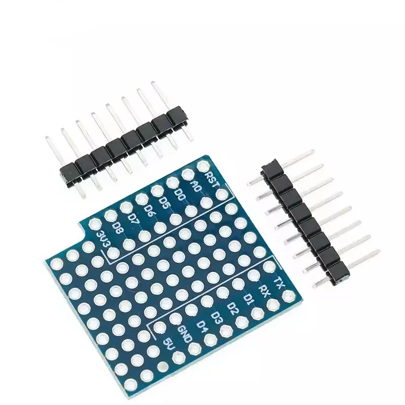 ProtoBoard Shield for WEMOS D1 mini double sided perf board with 2 pinhead