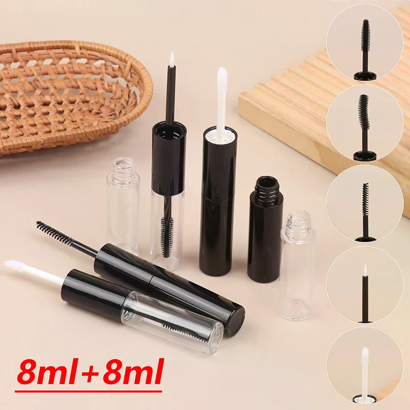 Double-ended Empty Mascara Tube Eyeliner Lip Gloss Tubes With Wand Applicator Eyelash Cream Container Plastic Lipstick Lip Balm