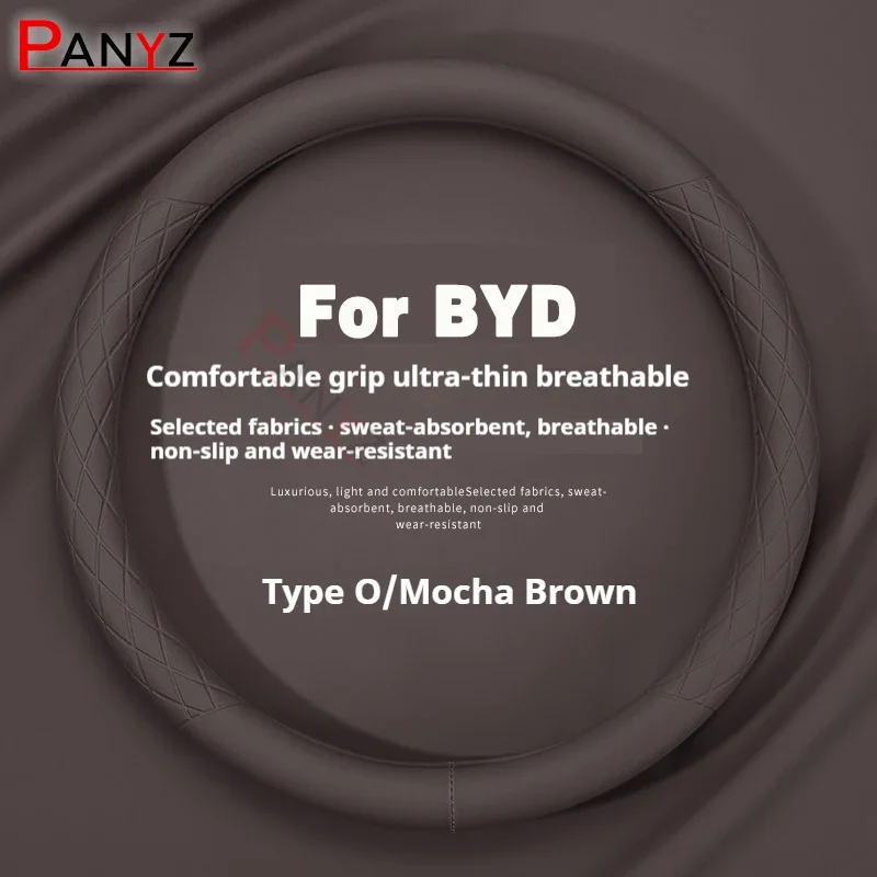 

Чехол на руль автомобиля, дышащий противоскользящий чехол из искусственной кожи, универсальный для BYD Тан EV600 Han EV Yuan PLUS ATTO 3 Song Pro MAX DMI