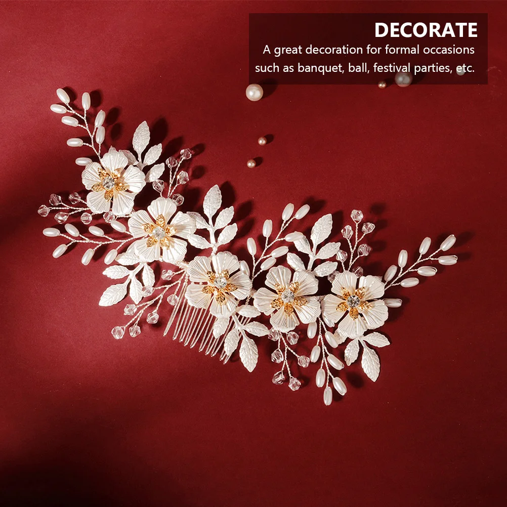 

1pc Crystal Inlaid Comb Bridal Hair Clip Elegant Hair Decor Accessory For Wedding Party Festival Gift (Silver)