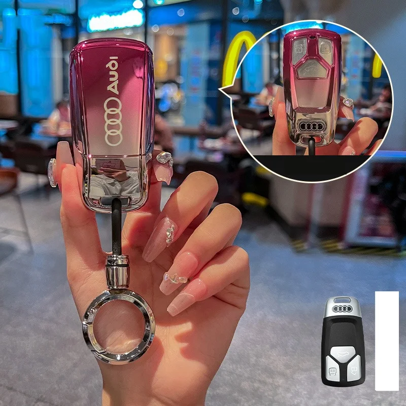 Fashion TPU Car Remote Key Case Cover Shell For Audi A4 B9 A5 A6 8S 8W Q7 Q5 4M S4 S5 S7 TT TTS TFSI RS Keyless Auto Accessories