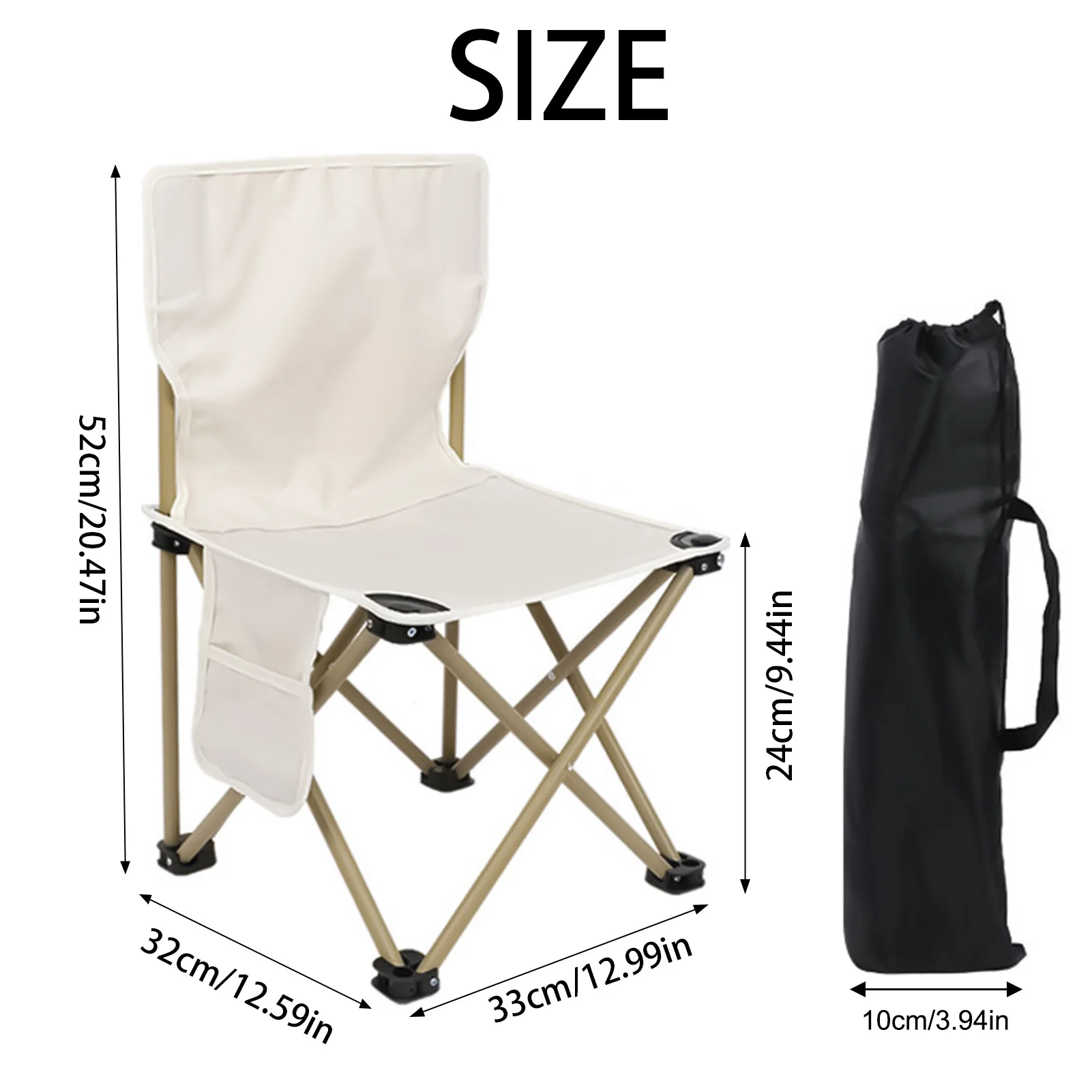 Foldable Camping Chairs with Strong Bearing Capacity and Hi-density Nylon Oxford Suitable for Festival Backpacking