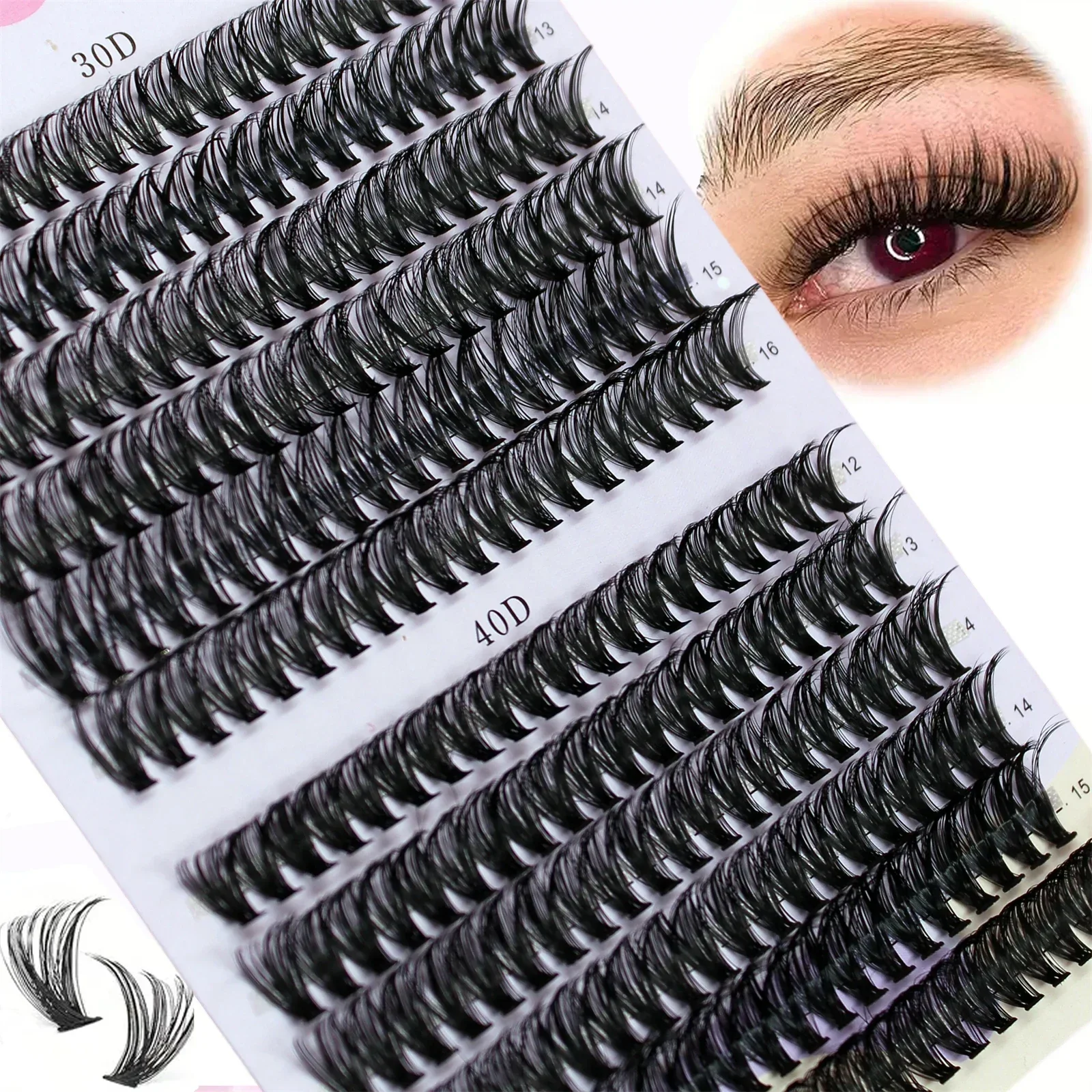 Cluster Lashes 30/40D Mix 12-16mm przedłużanie rzęs naturalne grube sztuczne rzęsy 3D rosyjski pasek pojedyncze rzęsy Cluster