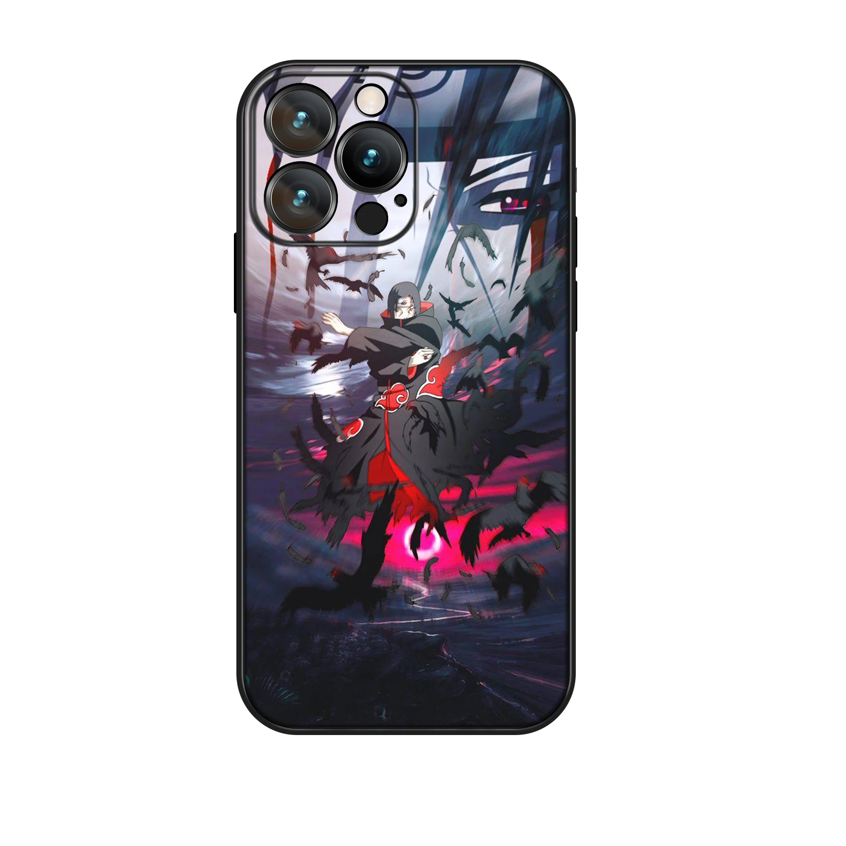 Miniso Anime Akatsuki Case for iPhone 16 Pro Max Itachi Protective Soft Silicon Cover for iPhone 16 15 14 13 12 11 Pro Max Plus