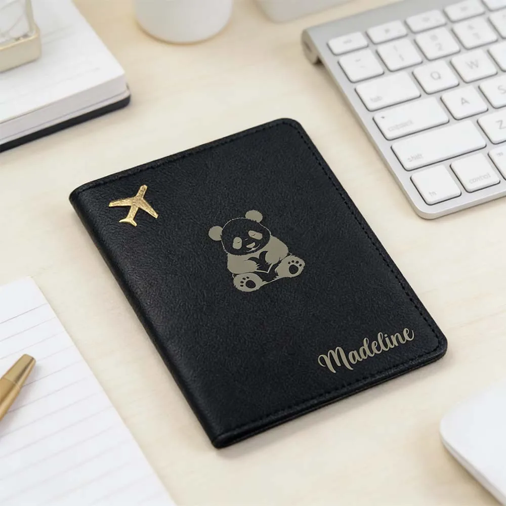 

1pc Personalized Name Passport Cover Dad Gift Custom Engraved Leather Passport Wallet Personalized Design