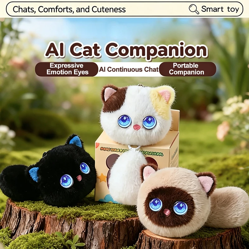 AI Intelligent Cat Plush Interactive Smart Robot Doll with Voice Conversation Tuya Wifi Emotional Companion Overseas Edition