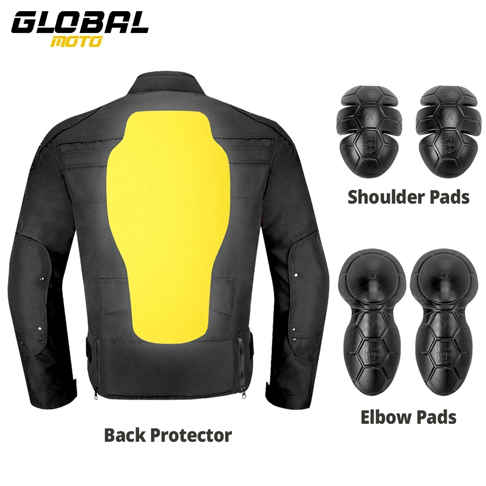 Universal Motorcycle Jacket Insert Protective Gear PU Shoulder Elbow Pads Back Protector Anti-Fall Motorbike Body Protection Pad
