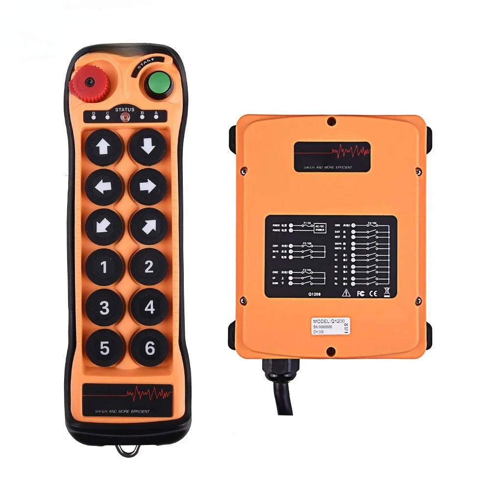 

Q1200 12 Wireless Radio Crane Remote Control Switches Hoist Overhead Bridge Crane Controller