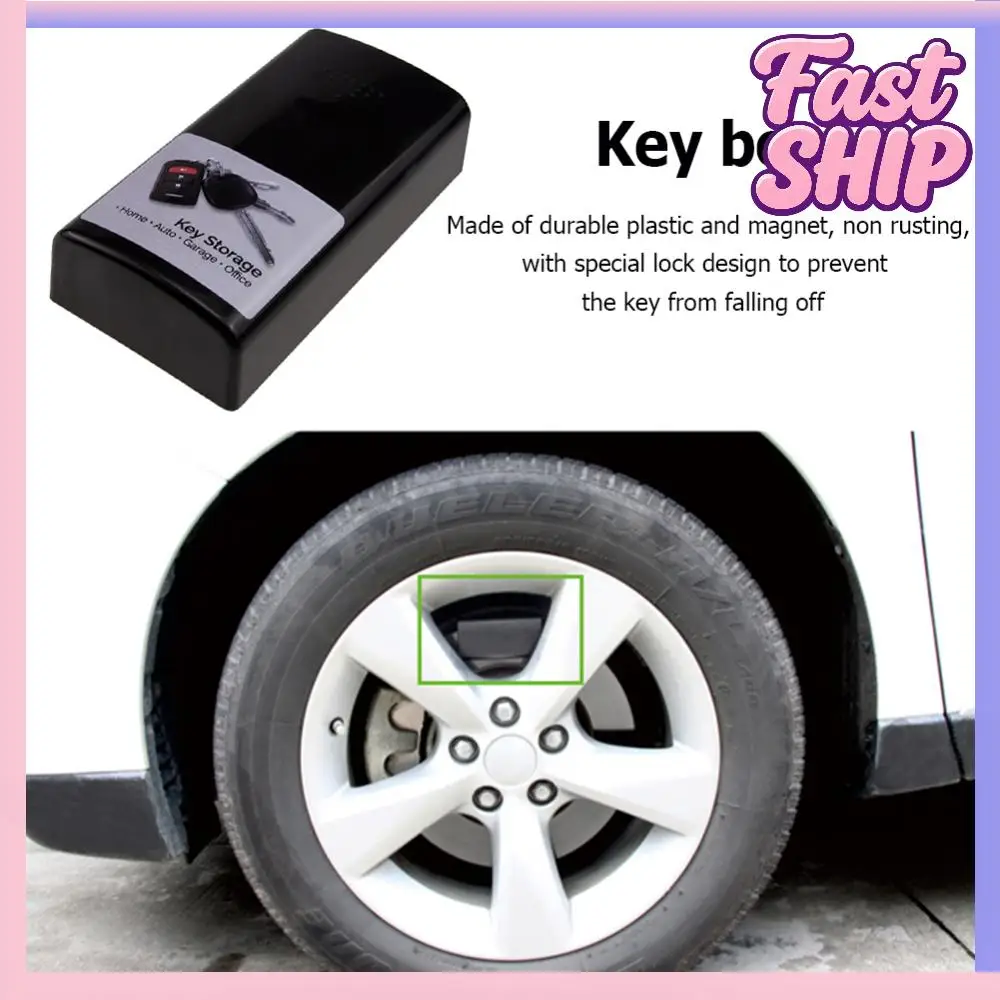 

Портативный ящик для хранения ключей, магнитный креативный чехол для хранения ключей, скрытый черный, на открытом воздухе