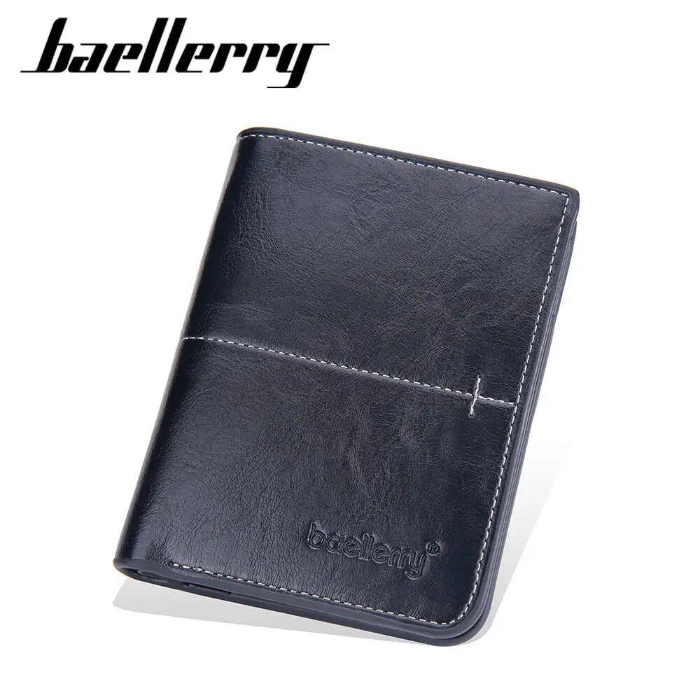 Men's Short Wallet PU Leather Slim Bifold Multi-card Holder Wallets Large Capacity Rfid Blocking Cash Purse With ID Window