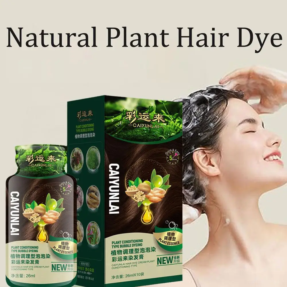 

26mlx10pcs Bubble Hair Dye Phyto Dazzle Colorful Hair Hair Bag Whitening Dye Hair Plant Dye At Home Water Foam J5Q3