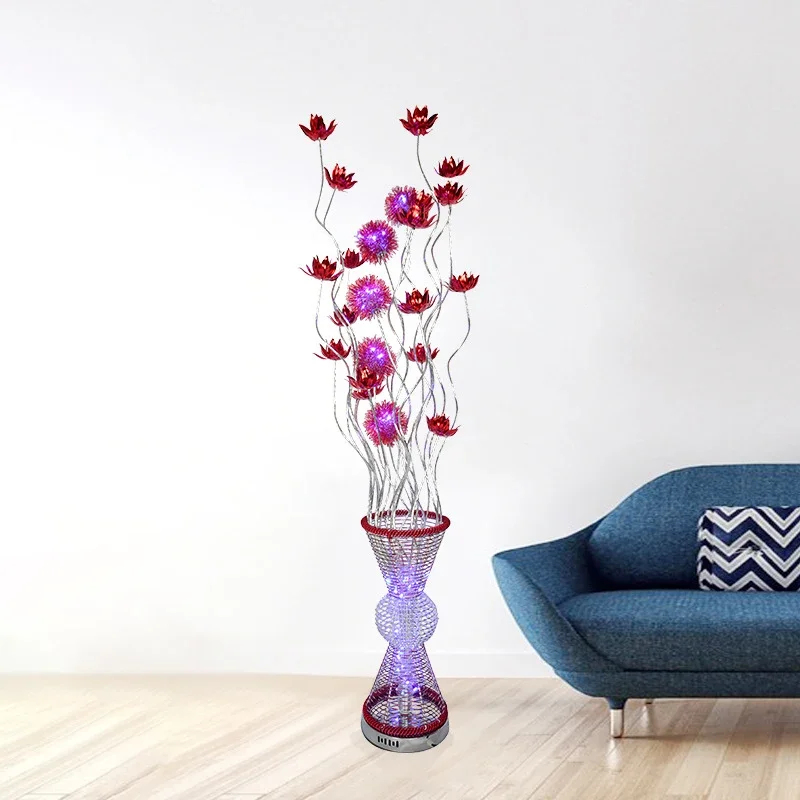 SEAN Nordic Floor Lamp Modern Art Red Flower Iiving Room Sofa Bedroom Hotel LED Originality Decorative Standing Light