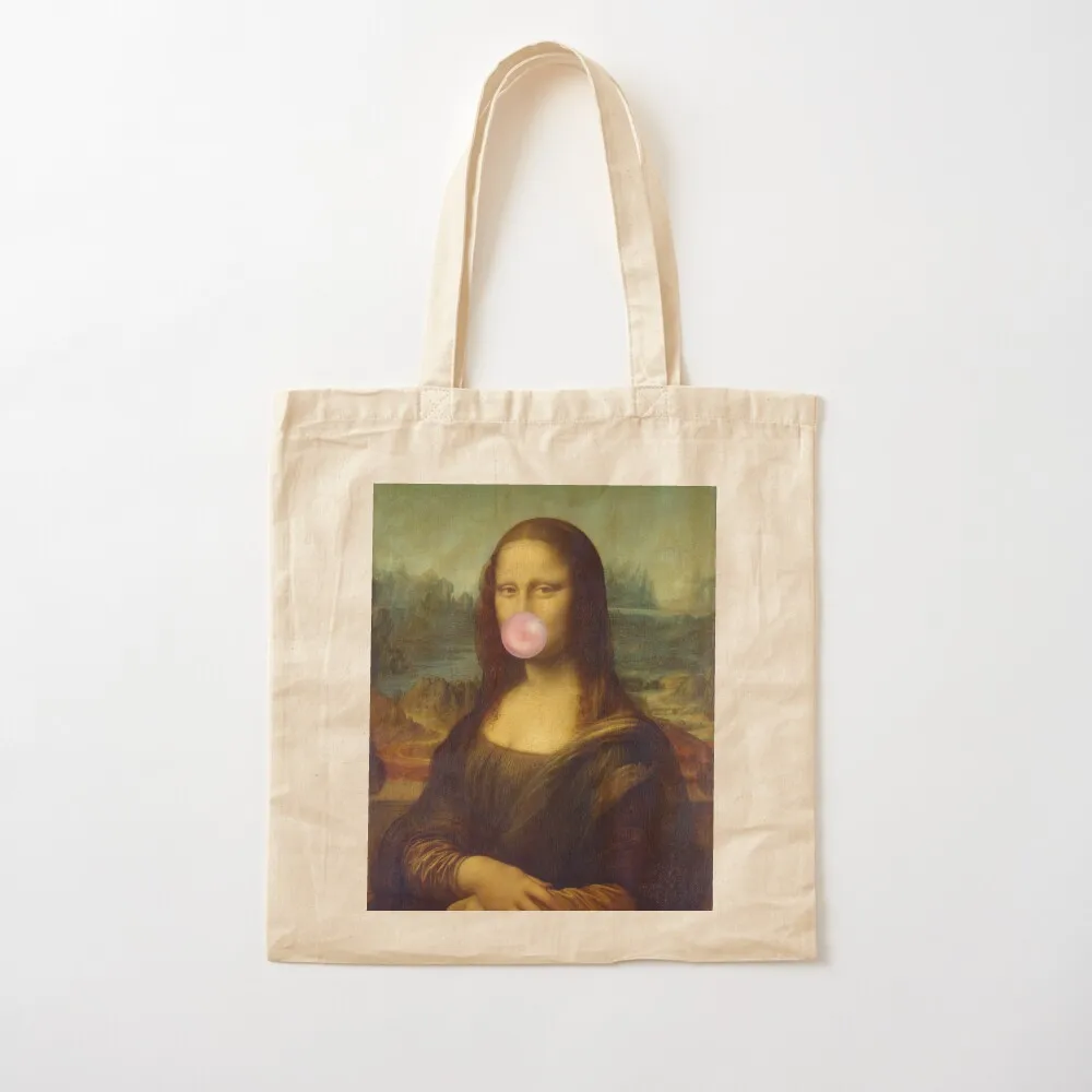 

Mona Lisa chewing gum - bubblegum meme Tote Bag shopper bags for women Canvas shoulder bag Canvas Canvas Tote Bag