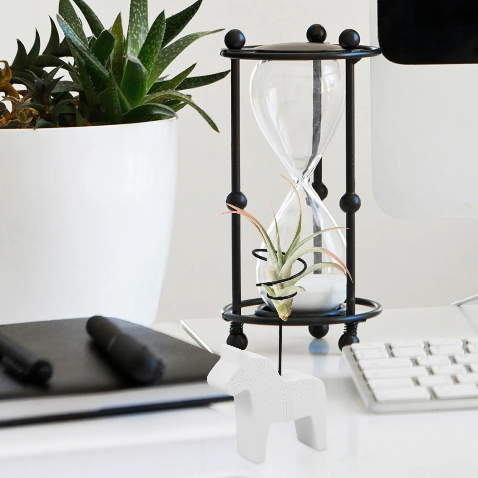 

Modern Air Plant Holder Cement Plant Stand for Indoor Decor Tabletop Display Shelf for Real Or Artificial Plants Home Office