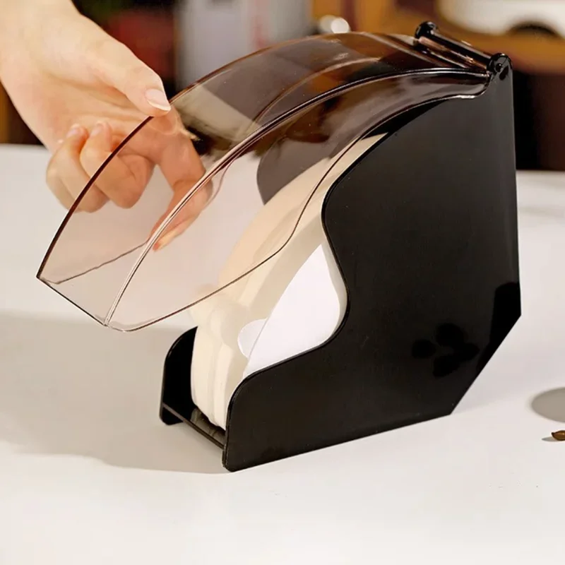 Coffee Filter Box V-shaped Paper Storage Rack Holds 200 Pieces of Filter Paper Dust-proof Filter Box Barista Tools