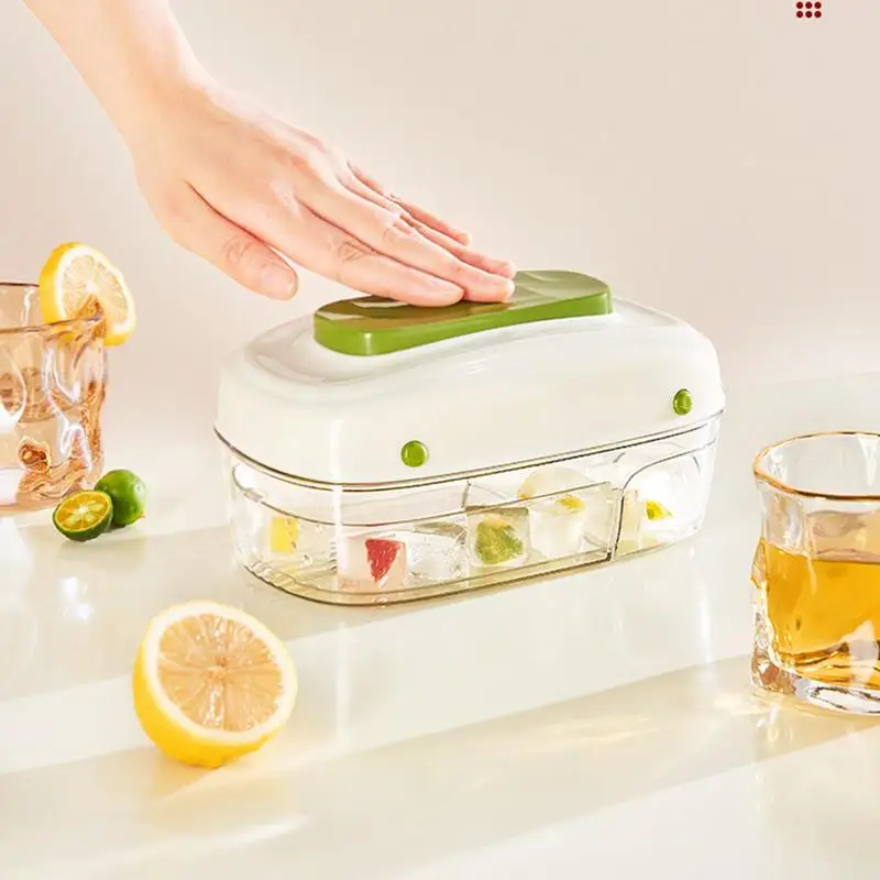 Press Type Ice Block Maker Press To Release Freezer Ice Maker Mold Stackable Chilling Cube Making Molds Kitchen Gadgets For