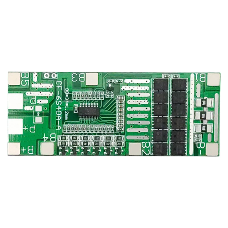 24V 6S 40A 18650 Li-Ion Lithium Battery Poretect Board Solar Lighting Bms Pcb With Balance For Ebike Scooter