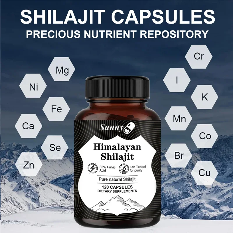 Shilajit Capsules - Contains Minerals and Humic Acid Energy Supplements To Enhance Muscle Growth and Exercise Endurance