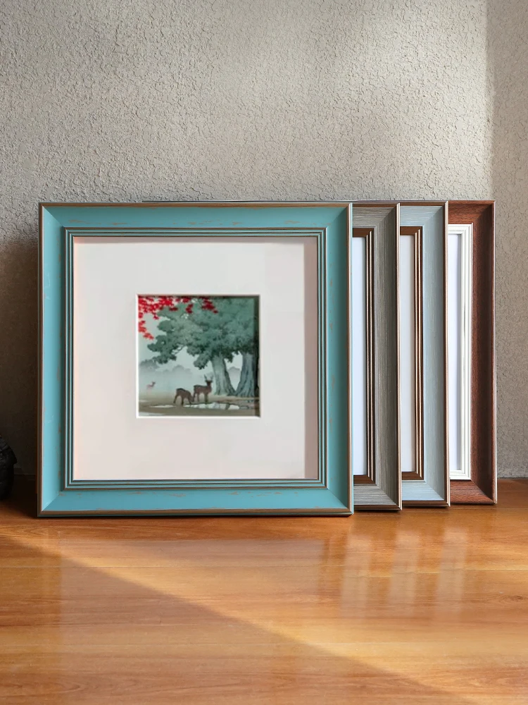 Aged Square Picture Frame European Style Decorative Artwork Display Hanging Frame Customizable PS Material No Picture Included