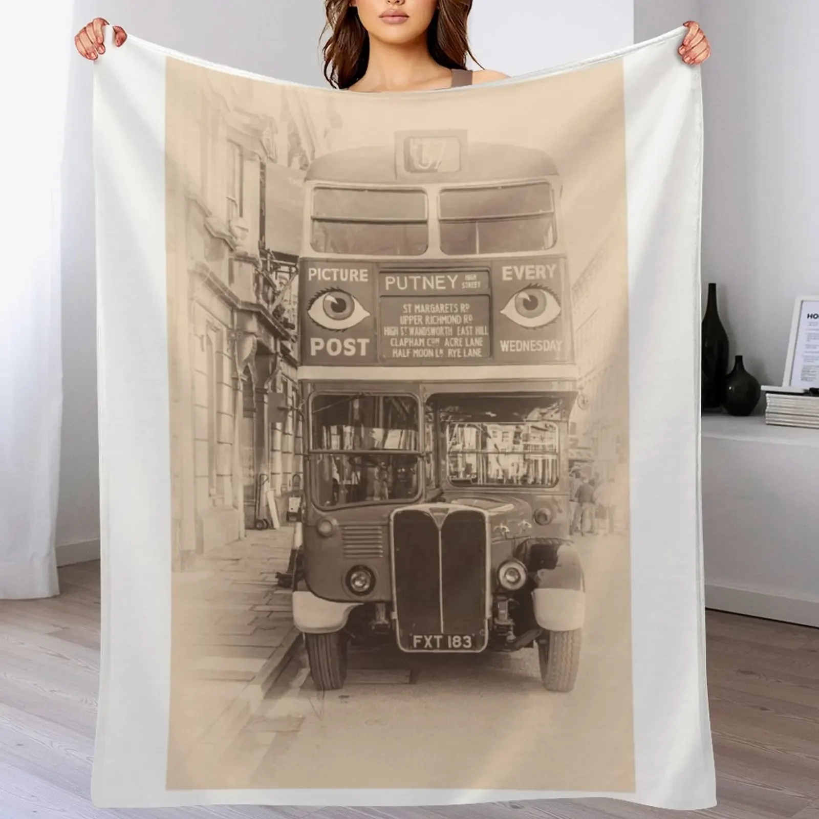 

New Vintage Bus Throw Blanket Designers Plaid Decorative Sofa Furrys Blankets