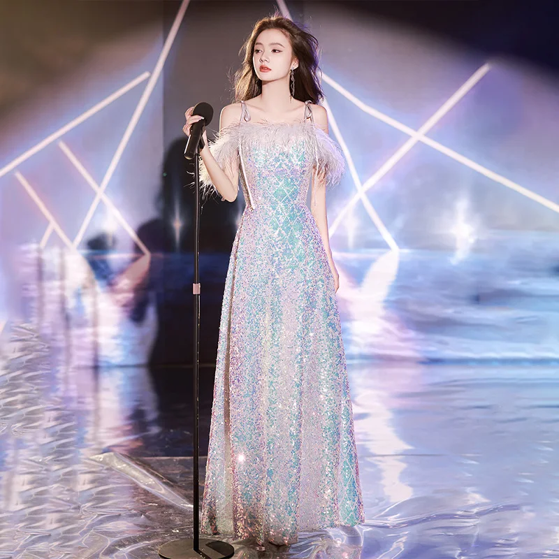 

Вечернее платье It's Yiiya по индивидуальному заказу, серебряное вечернее платье с блестками и открытыми плечами на молнии длиной до пола, большие размеры, женское вечернее платье A2880