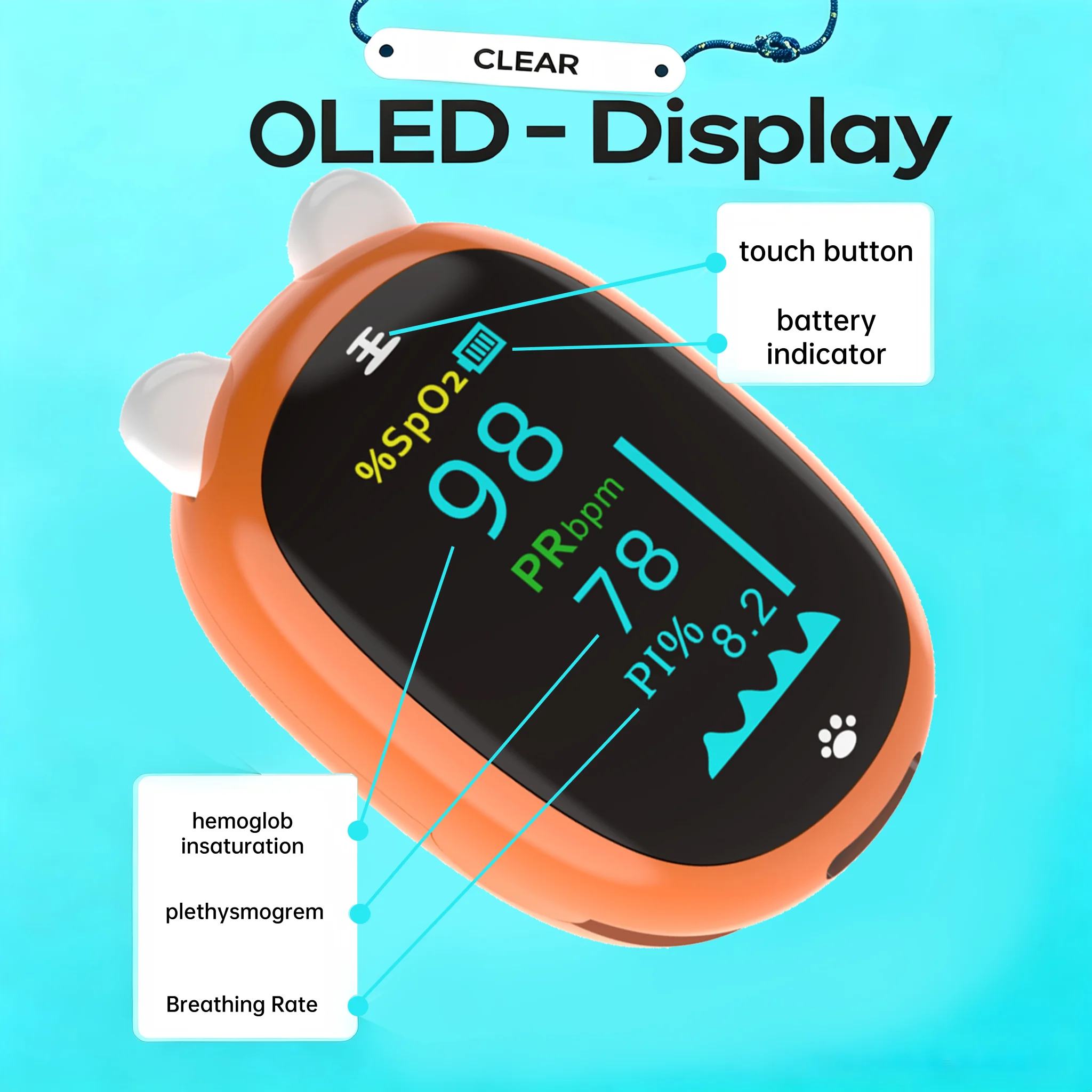 Новый мультяшный пульсоксиметр – обзор и цена Baby Monitor Sensor
