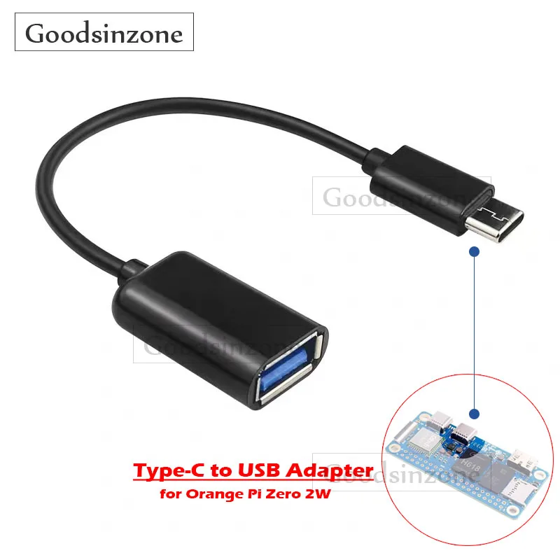 Orange Pi Zero 2W Type-C to USB Adapter Cable - 10cm OTG Converter for Data & Power