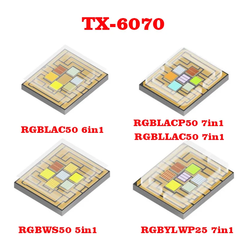 4pcs/lot TX-6070 RGBWLACP50 7in1, 6in1, 5in1 LED Ceramic LED High Power LED for Stage Lights