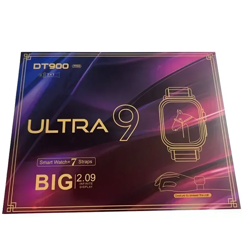 Reloj Inteligente DT900 Ultra 9 con Pantalla Grande de 2.09'', 7 Correas, Llamadas Bluetooth, Monitor de Actividad Física, Compatible con IOS y Android - Image 3