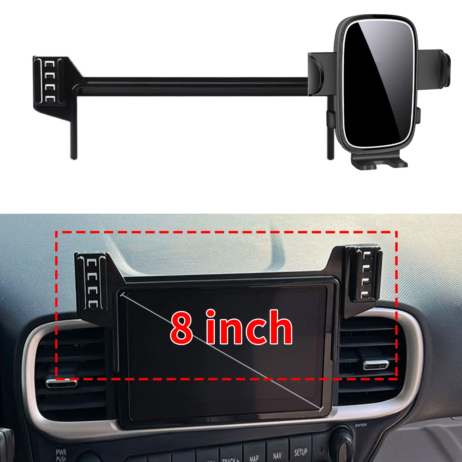 

for Hyundai VENUE 2019-2025 （8inch） ​​Custom Fit Phone Holder Mount Dashboard Screen Base No Drill Car​​ accessoires