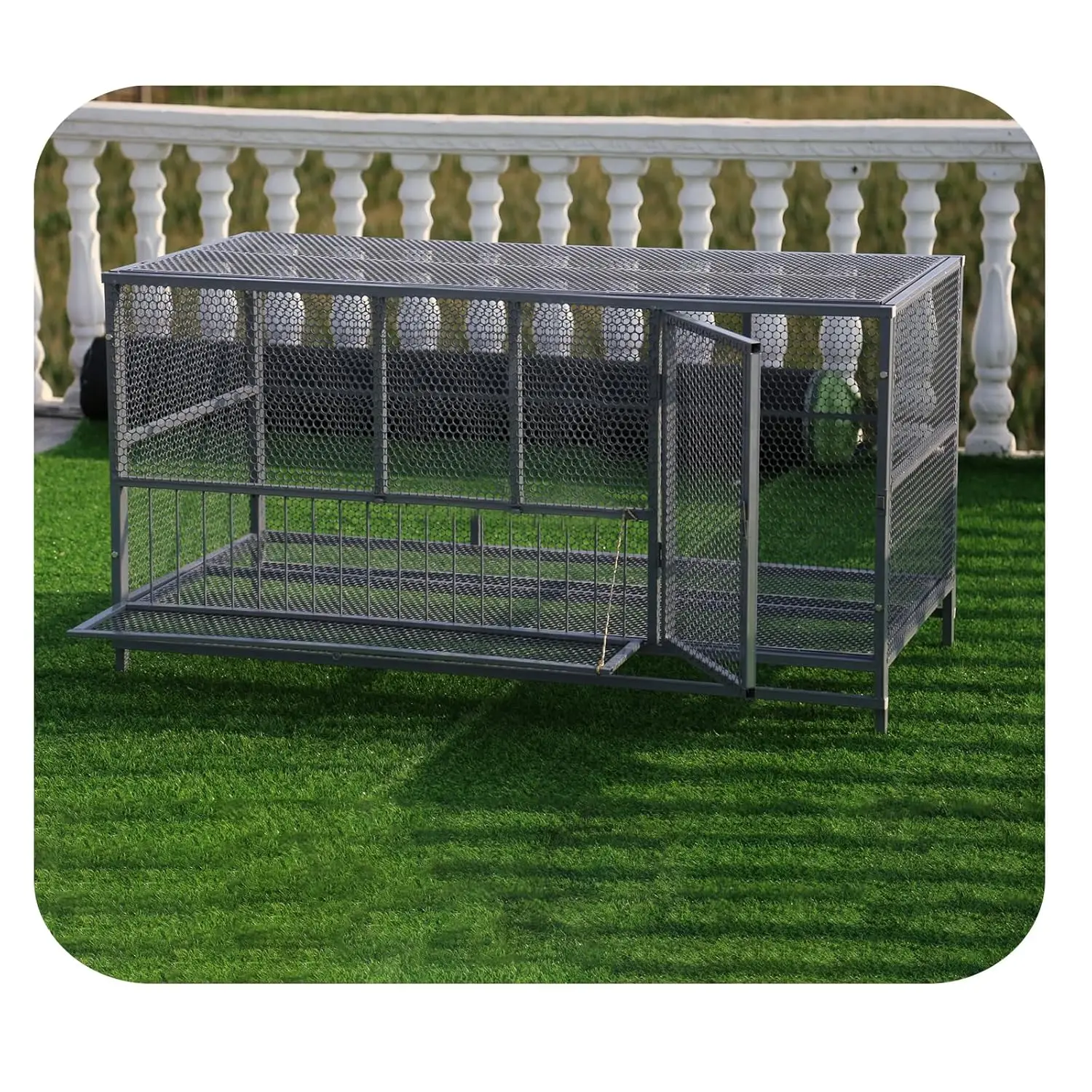 

Gray Poultry Cage Durable Easy-to-Install Strong Ventilation Heavy-Duty Frame Outdoor Home Use 59*23.6*28.7in, Customized