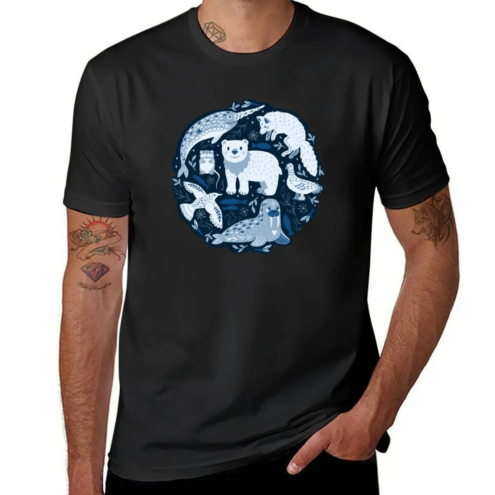 

Arctic nature T-Shirt anime clothes tops vintage clothes T-shirts for men cotton