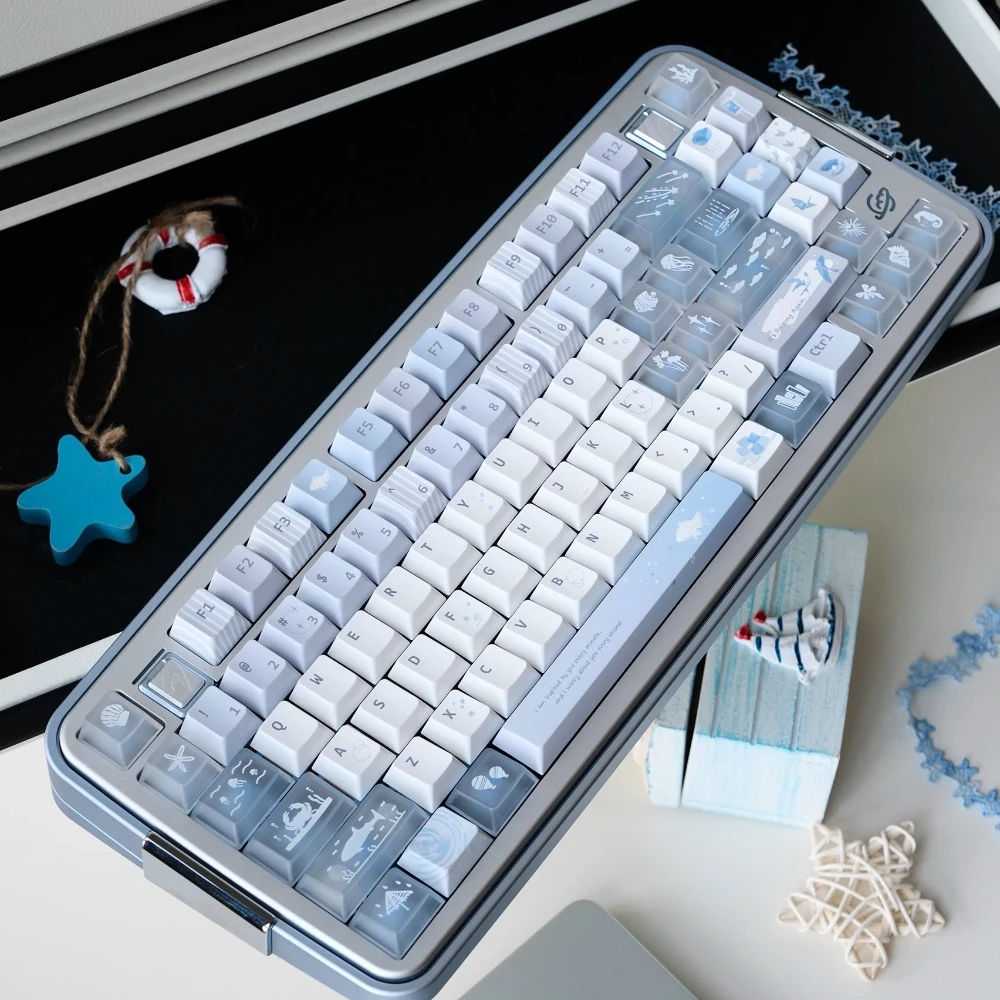 الأزرق الطيور موضوع Keycap 142key PBT + PC مخصص الحد الأدنى الأزرق غطاء لوحة المفاتيح الكرز الشخصي الألعاب KeyCap للوحة المفاتيح الميكانيكية