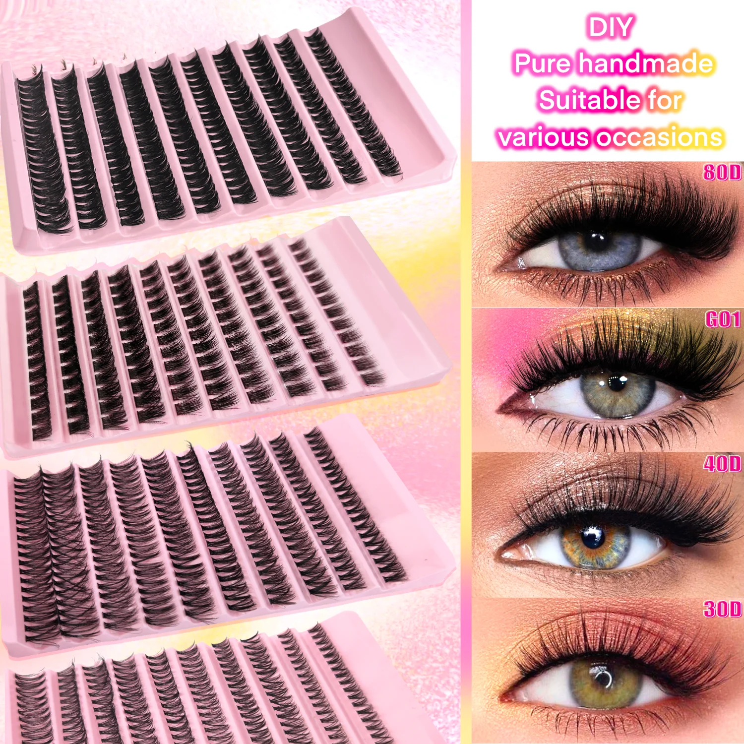 Große Kapazität Super Bunch DIY Cluster Wimpern 8-16mm Mix Charme Stil Wimpern Verlängerung Falsche Wimpern Make-Up werkzeug Russische Volumen