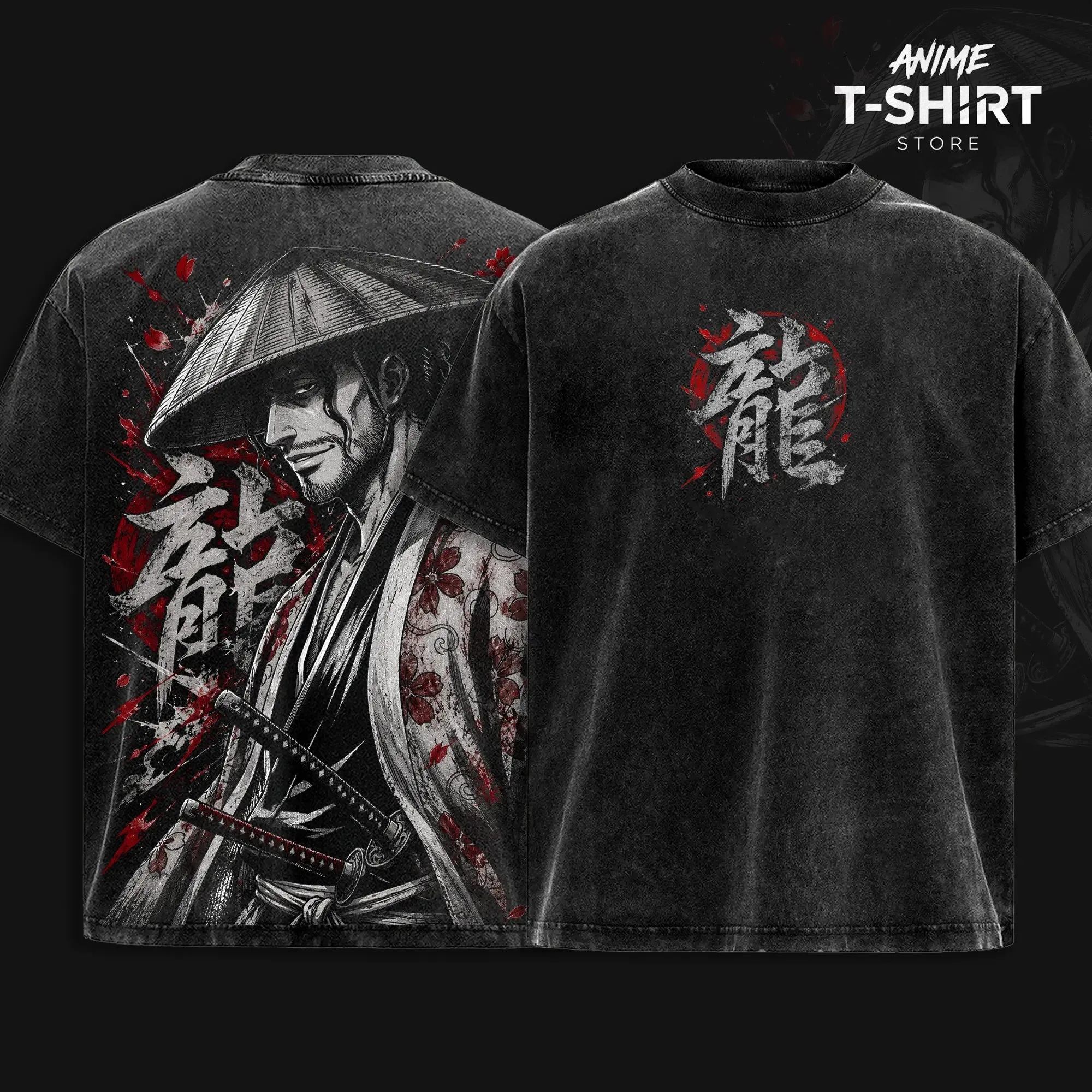 Manga BLEACH Kyoraku Shunsui T-shirt Men Clothing Vintage Washed T Shirt Summer Casual Oversized High Quality Cotton Tee Clothes