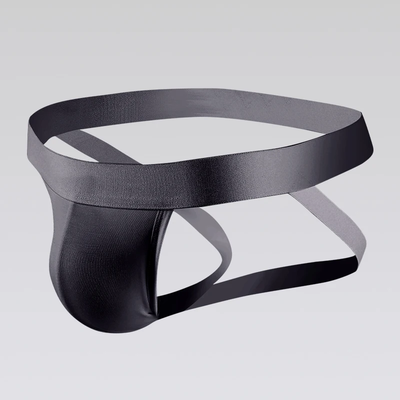 

2PCS hollow double-cube underwear men's low waist solid color U convex elastic tight sexy pants breathable thong