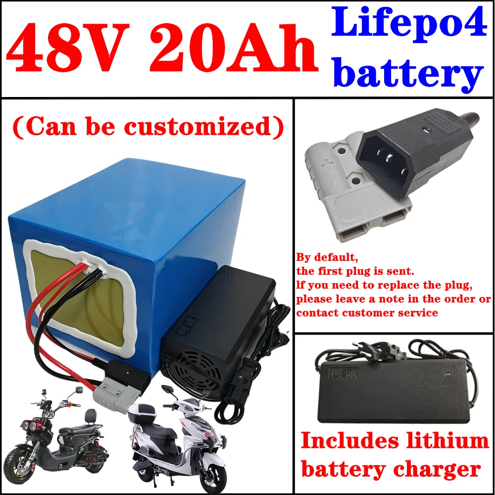 lithium 48v 20ah lifepo4 battery pack BMS 16s 51.2v 20Ah for 800W 1000W 1200W 2000w go cart RV,golf cart,two-wheeled vehicle