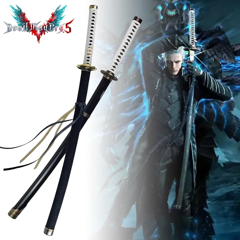 104cm Anime Yamato Katana Devil May Cry 5 Cosplay Prop Vergil Yamato Sword Knife Real Size Japanese Katana Samurai Sabre Kid Toy