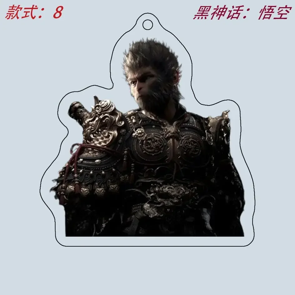 Hot Black Myth Wukong Game Peripheral Cartoon Key Chain HD Double-sided Acrylic Schoolbag Pendant