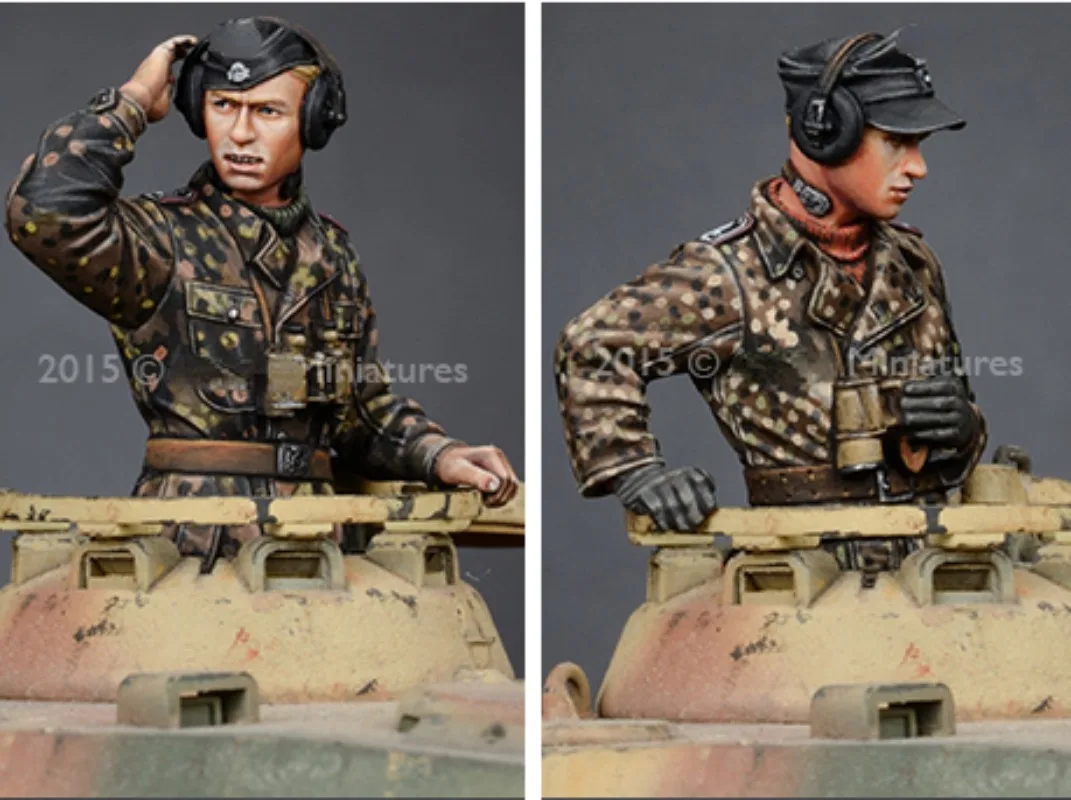 1/35 Scale Resin Figure Model Kit Historical Military Miniatures Panzer Commander Set 2 Figures Unassembled and Unpainted 518