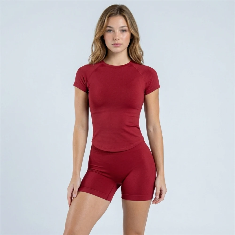 Camiseta Deportiva de Manga Corta AURA SHARK, Leotardo de Yoga sin Costuras, Ropa Deportiva para Mujer, Camisetas de Gimnasio, Camisetas para Correr, Chaleco Deportivo