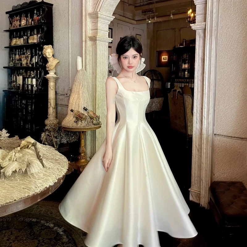 

Women Luxury One Shoulder Mermaid Mid Length Dress Elegant Sexy Chic Midi Fish Tail Gown Spring Summer Autumn Winter New Casual
