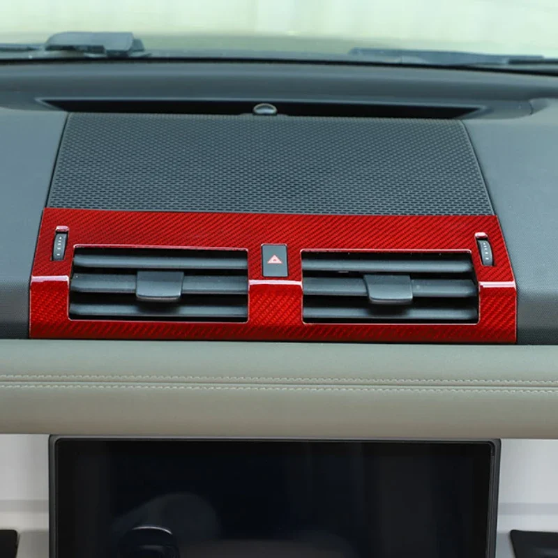 

Real Carbon Fiber Car Central Air Vent Frame Decorative Cover Interior Car Accessories For Land Rover Defender 90 110 130 20-24