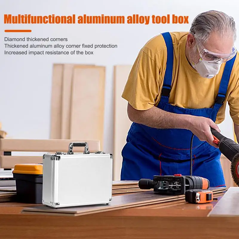 ToolBox Portable Aluminum Safety Equipment Tool Box Instrument Case Storage Box Suitcase Impact Resistant Case With Sponge Case