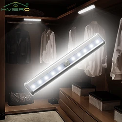 Home LED PIR Motion Sensor Lamp Cupboard Wardrobe Bed Under Cabinet Night Lights Smart Perception Closet Stairs Charging Magnet