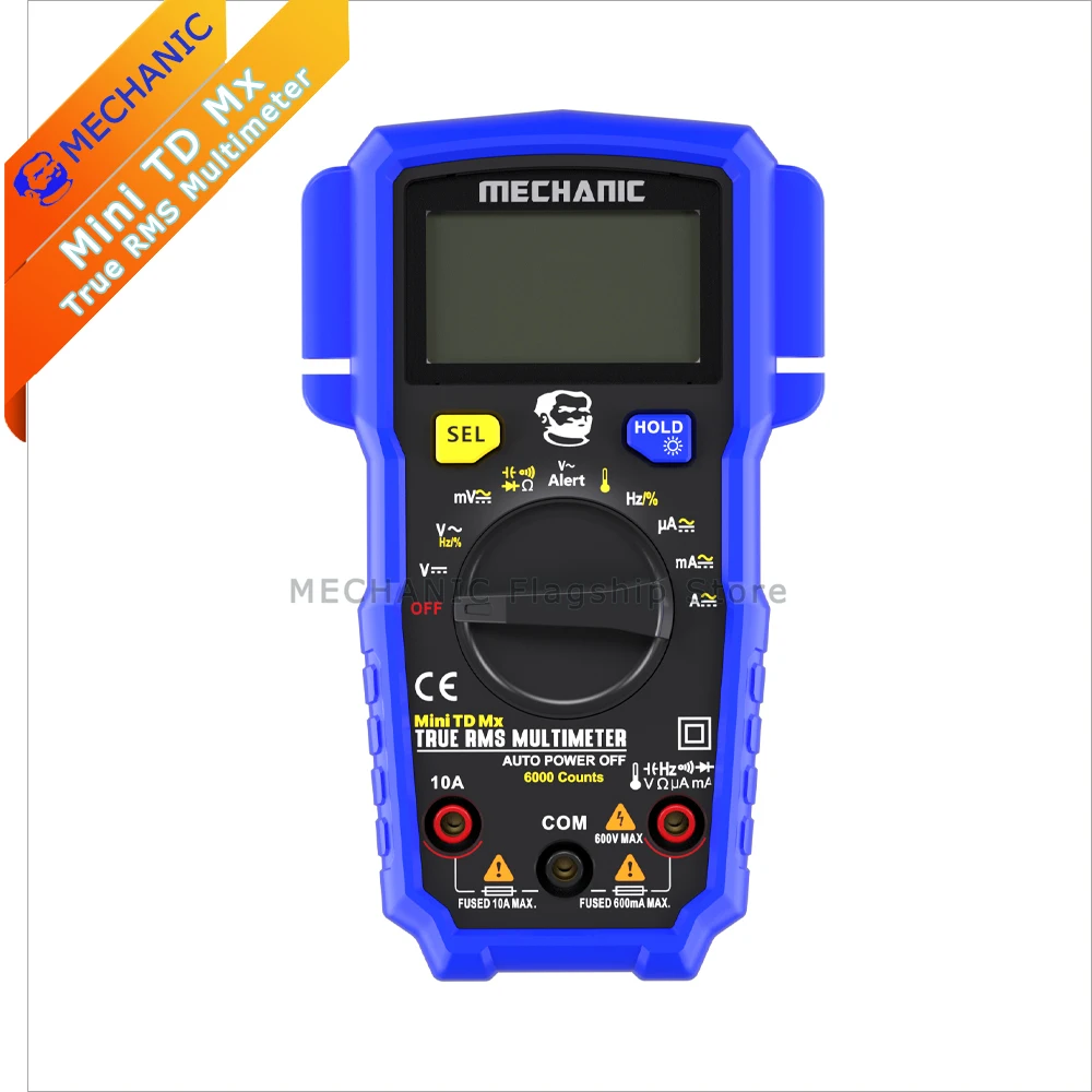 MECHANIC Mini TD MX Emperature Detection Multimeter LED 6000 Count Display High Precision Intelligent Anti Burn True RMS Tester