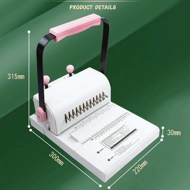 Binding Machine 2:1 Double Wire Binding Machine Single-pass 20 Pages Punching Suitable for Book and Notebooks Binding