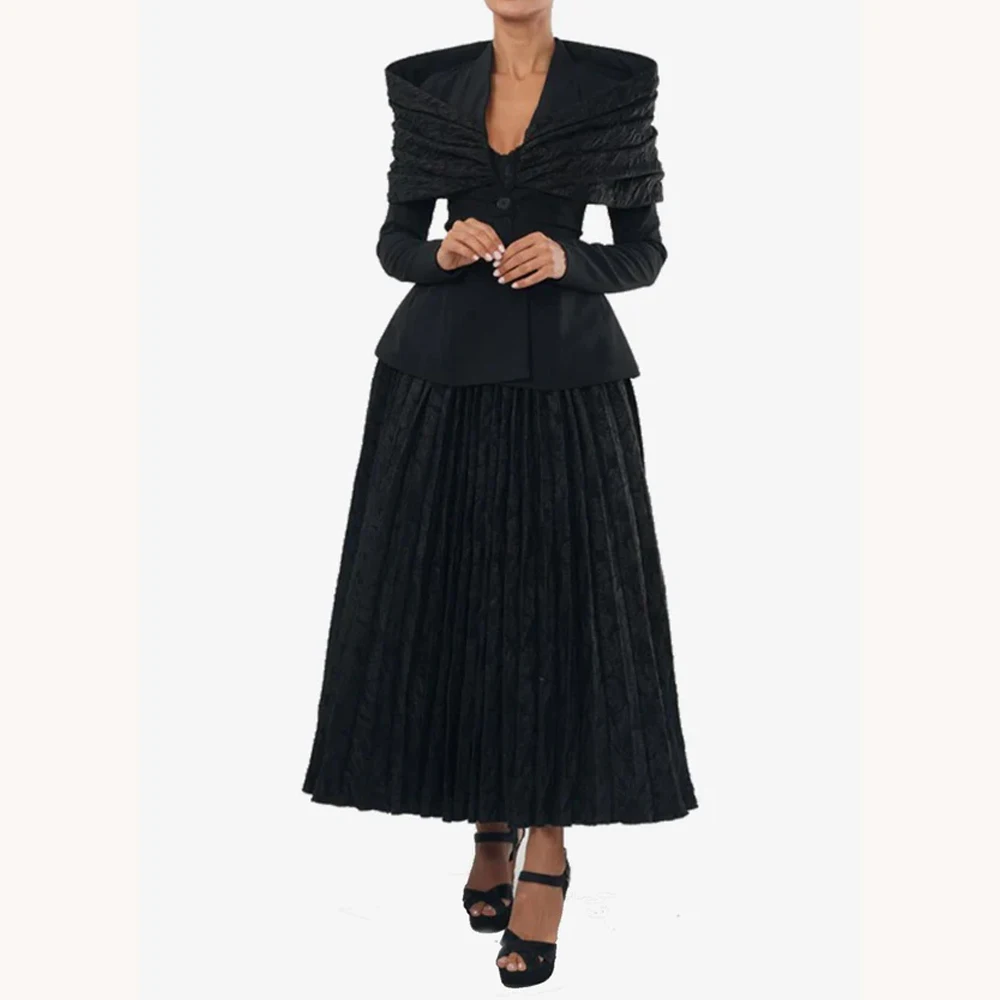 فستان ماكسي أنيق مخصص بطيات على شكل حرف A فساتين سهرة مناسبة رسمية رائعة عالية الجودة للحفلات الراقصة للنساء #2