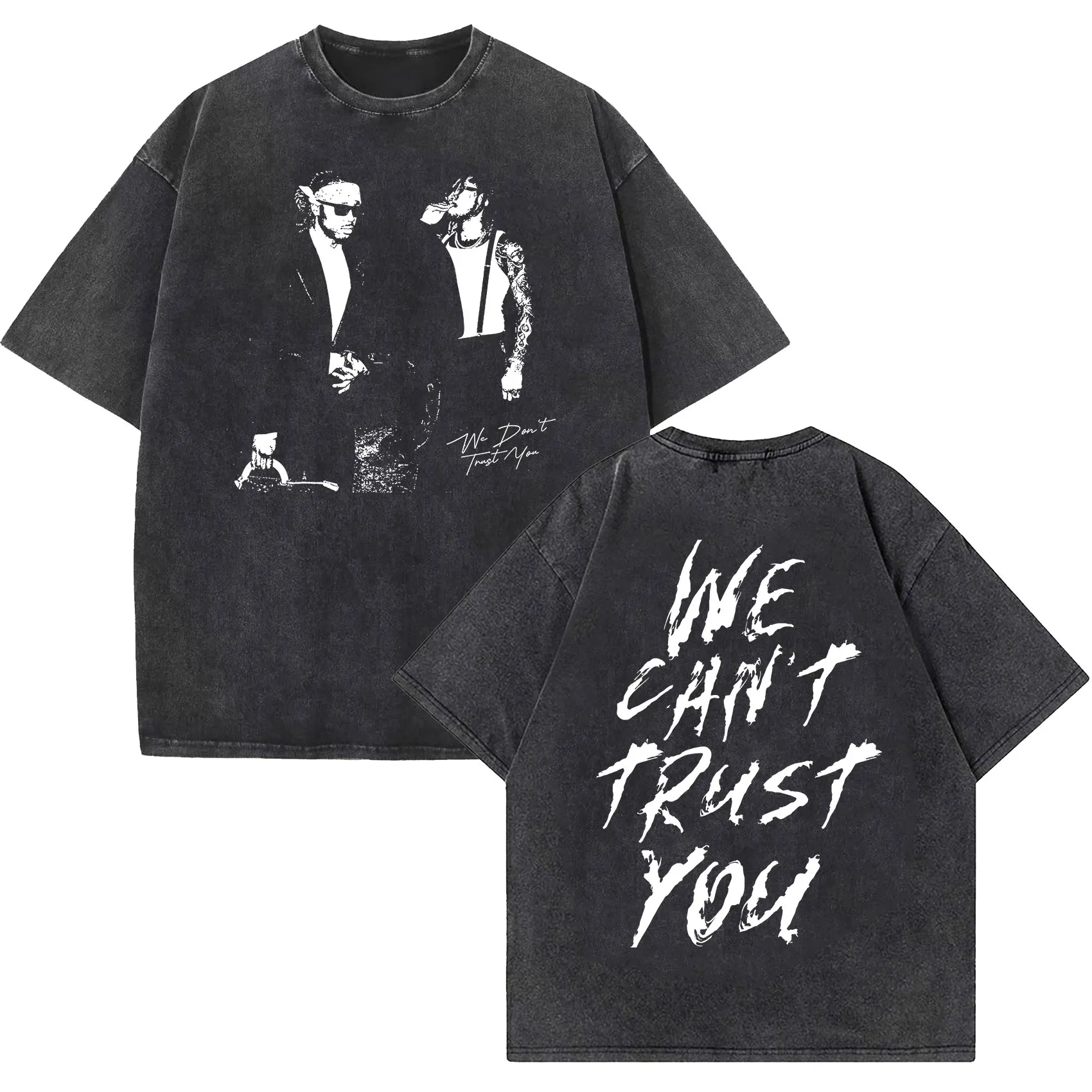 Future and Metro Boomin We Trust You 2024 Tour Vintage Washed T-Shirt Men's Hip Hop fashion Oversized T-shirts gothic Streetwear